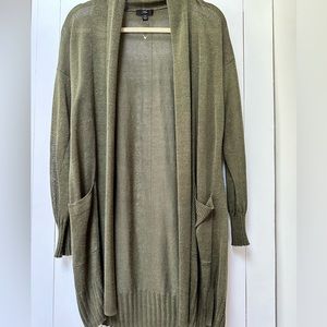 J.crew Open cardigan sweater in linen blend